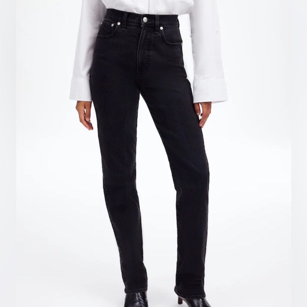 Madewell 90s Straight Leg Denim Jeans | Charcoal / Black Dark Denim